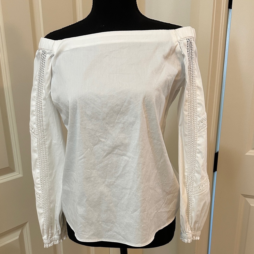 White House Black Market White Off-Shoulder Blouse